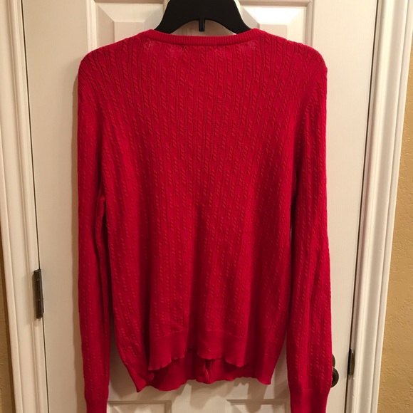 Liz Claiborne Red Petite Sweater Cardigan PXL VGC - Picture 3 of 4